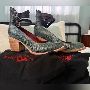 Freebird by Steven Teal Croc-Embossed Heels